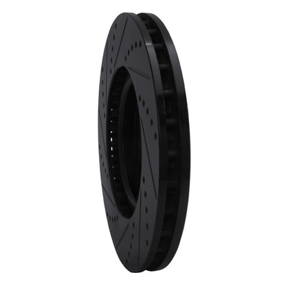 R1 Concepts R1 03-06 Mitsubishi Lancer Front Right Drilled & Slotted Black Brake Rotor