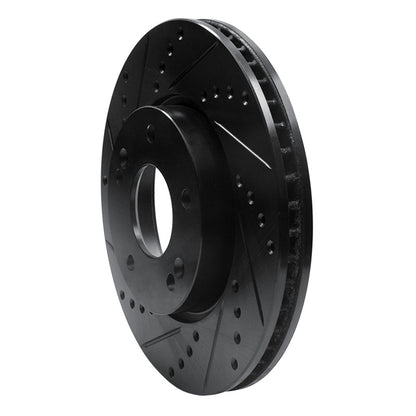 R1 Concepts R1 10-13 Kia Forte Front Left Drilled & Slotted Black Brake Rotor