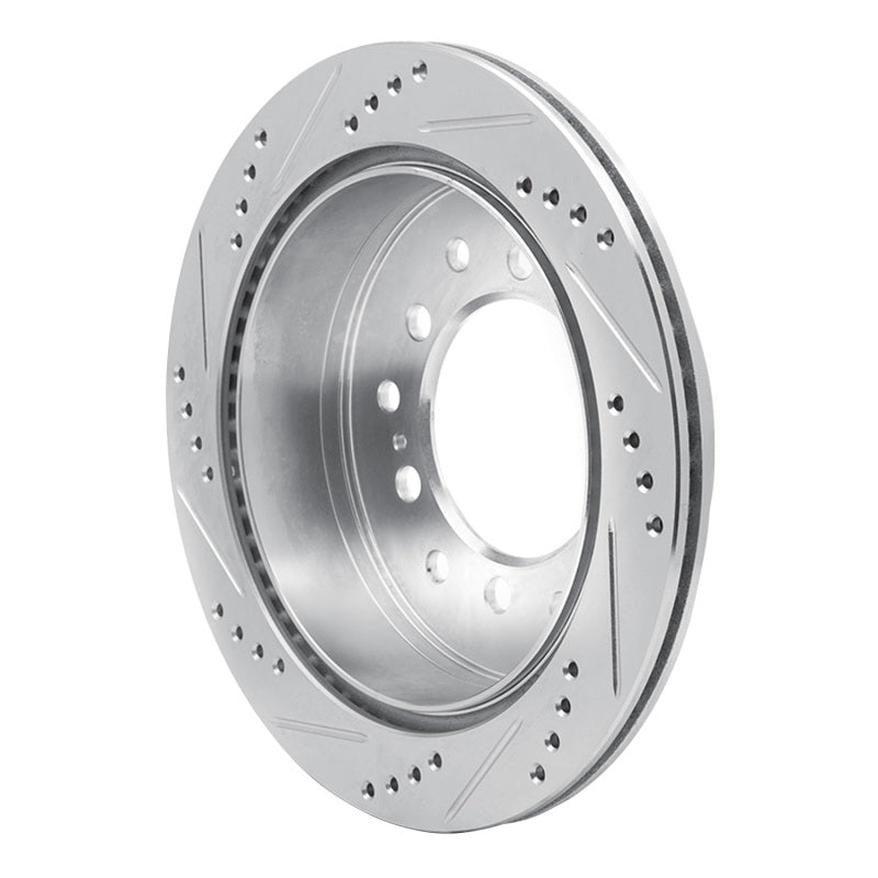 R1 Concepts R1 01-09 Lexus GX470 Rear Right Drilled & Slotted Silver Brake Rotor