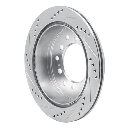 R1 Concepts R1 01-09 Lexus GX470 Rear Right Drilled & Slotted Silver Brake Rotor