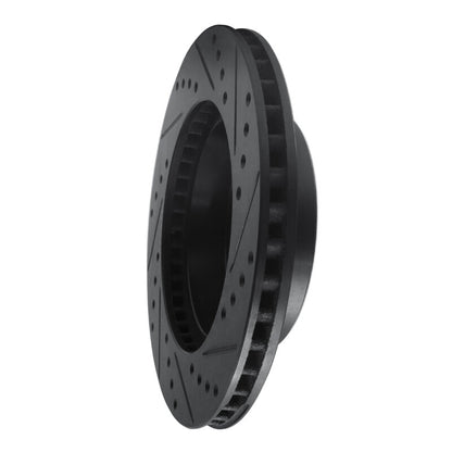 R1 Concepts R1 75-79 Ford LTD Right Rear Drilled & Slotted Black Brake Rotor
