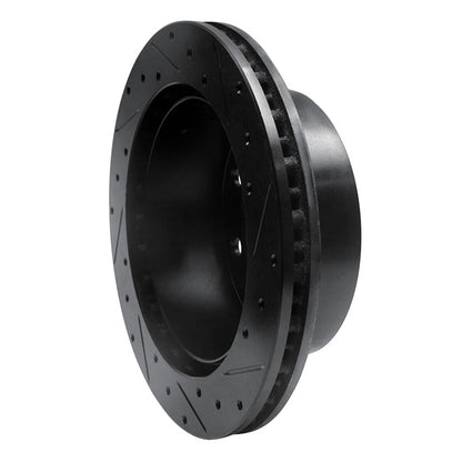 R1 Concepts R1 99-07 Ford E-250 Econoline Rear Left Drilled & Slotted Black Brake Rotor