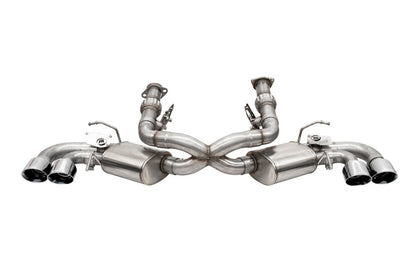 CORSA Performance Corsa 20-25 Corvette C8 3in Valved Cat-Back 4.5in Pol Quad Tips Fits Factory Perf Exhaust DeletesAFM