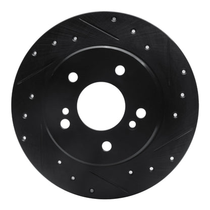 R1 Concepts R1 87-15 Chrysler Crossfire Rear Right Drilled & Slotted Black Brake Rotor