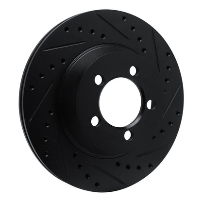 R1 Concepts R1 65-72 Dodge Dart Front Right Drilled & Slotted Black Brake Rotor