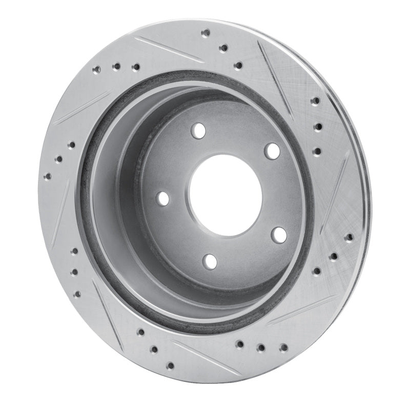 R1 Concepts R1 98-05 Chevrolet Blazer Rear Left Drilled & Slotted Silver Brake Rotor
