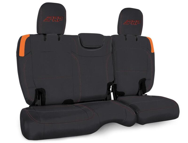 PRP Seats PRP Jeep Wrangler JL Rear Bench Covers - 2 door - Black/Orange