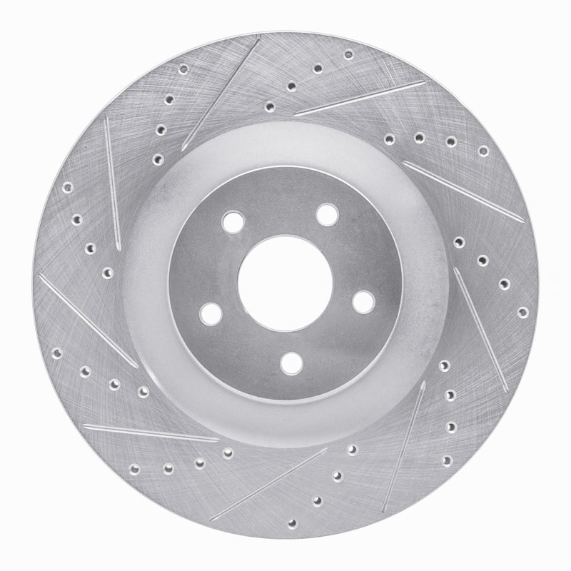 R1 Concepts R1 16-18 Ford Focus Front Left Drilled & Slotted Silver Brake Rotor