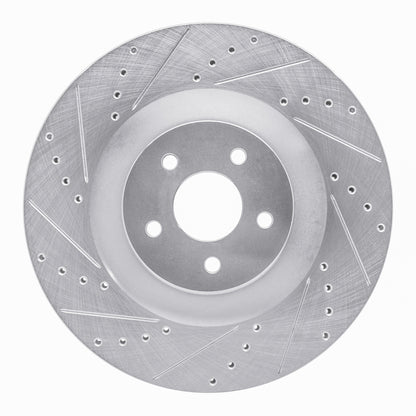 R1 Concepts R1 16-18 Ford Focus Front Left Drilled & Slotted Silver Brake Rotor