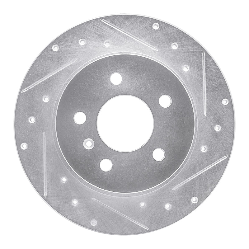 R1 Concepts R1 06-11 Buick Lucerne Rear Right Drilled & Slotted Silver Brake Rotor