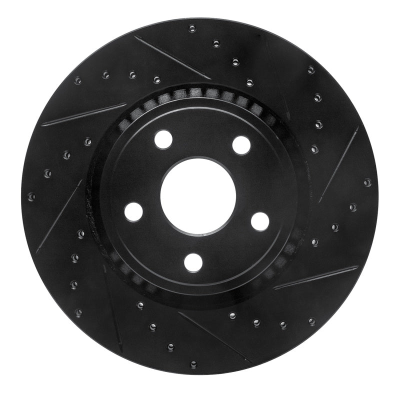 R1 Concepts R1 11-25 Dodge Durango Front Right Drilled & Slotted Black Brake Rotor