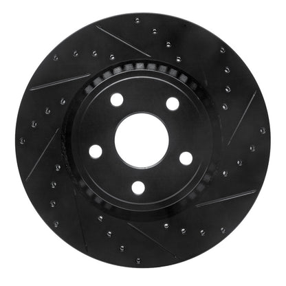 R1 Concepts R1 11-25 Dodge Durango Front Right Drilled & Slotted Black Brake Rotor