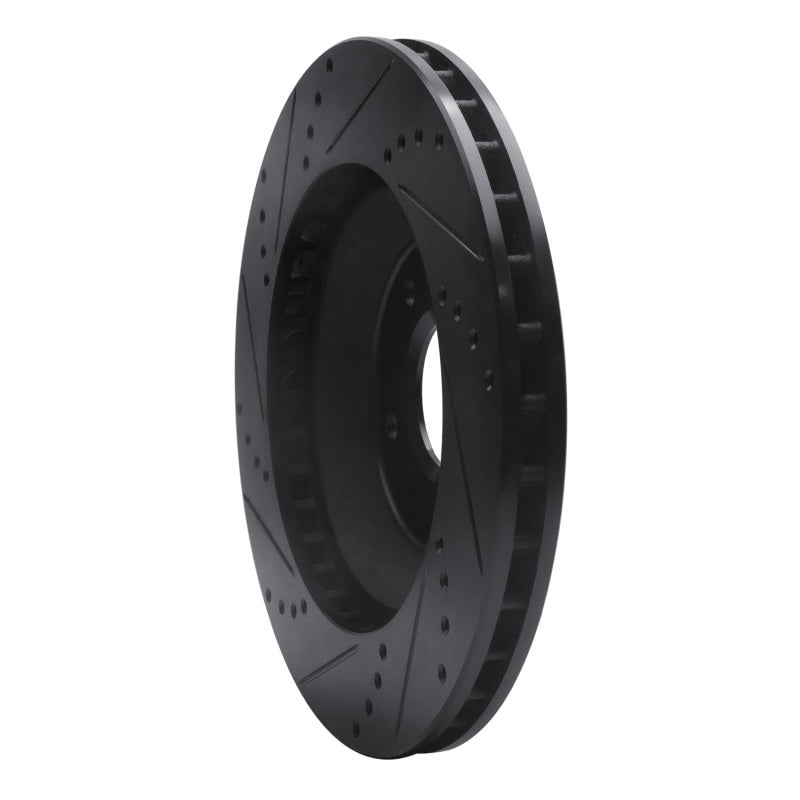 R1 Concepts R1 88-96 Chevrolet Corvette Left Front Drilled & Slotted Black Brake Rotor