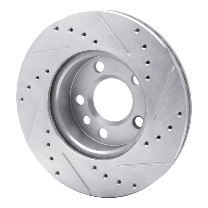 R1 Concepts R1 92-95 Volkswagen EuroVan Front Left Drilled & Slotted Silver Brake Rotor