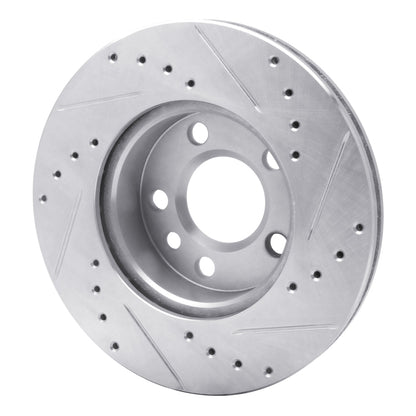 R1 Concepts R1 92-95 Volkswagen EuroVan Front Left Drilled & Slotted Silver Brake Rotor