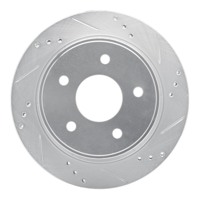 R1 Concepts R1 97-05 Chevrolet Blazer Rear Right Drilled & Slotted Silver Brake Rotor