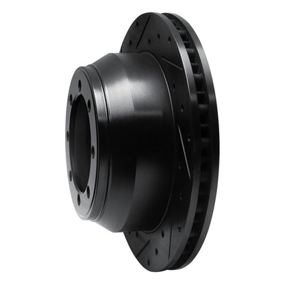R1 Concepts R1 99-04 Ford F-350 Super Duty 2WD Rear Left Drilled & Slotted Black Brake Rotor