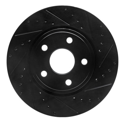 R1 Concepts R1 11-22 Dodge Durango Front Right Drilled & Slotted Black Brake Rotor