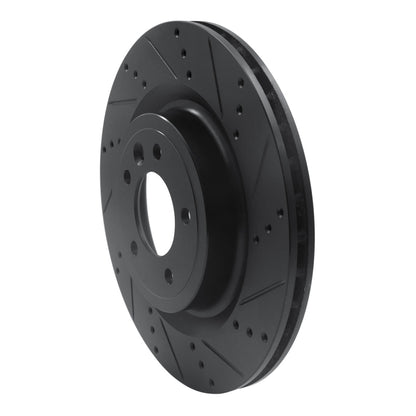 R1 Concepts R1 14-24 Land Rover Range Rover Sport Rear Right Drilled & Slotted Black Brake Rotor