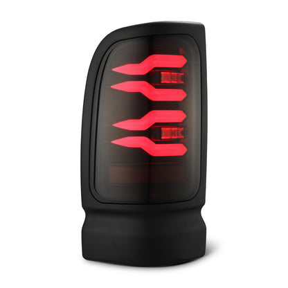 AlphaRex 94-01 Dodge Ram 1500/2500/3500 LUXX-Series LED Tail Lights - Black/Red