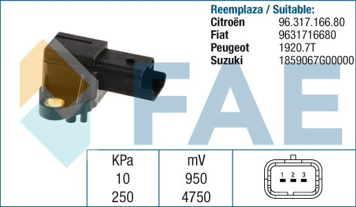 FAE AE15017 Boost Pressure Sensor