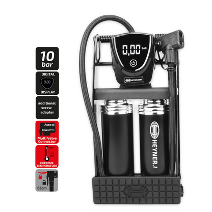 Heyner H225020 Pedalmax Dtech Foot Air Pump Black Edt