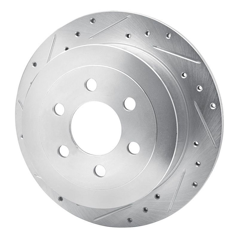 R1 Concepts R1 03-04 Dodge DAKOTA RWD Rear Left Drilled & Slotted Silver Brake Rotor