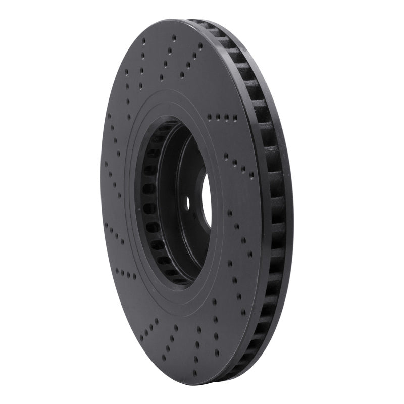 R1 Concepts R1 07-11 Lexus GS350 Right Front Drilled Black Brake Rotor