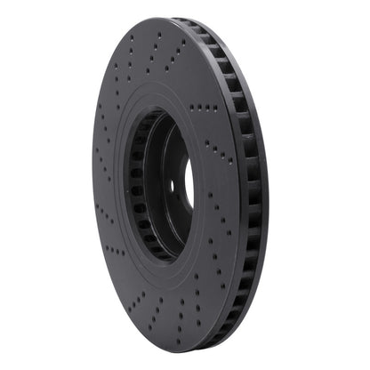 R1 Concepts R1 07-11 Lexus GS350 Right Front Drilled Black Brake Rotor