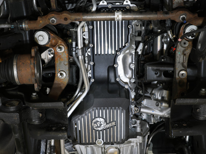 aFe 20-25 GM Diesel V8-6.6L L5P Engine Oil Pan w/ Machined Fins