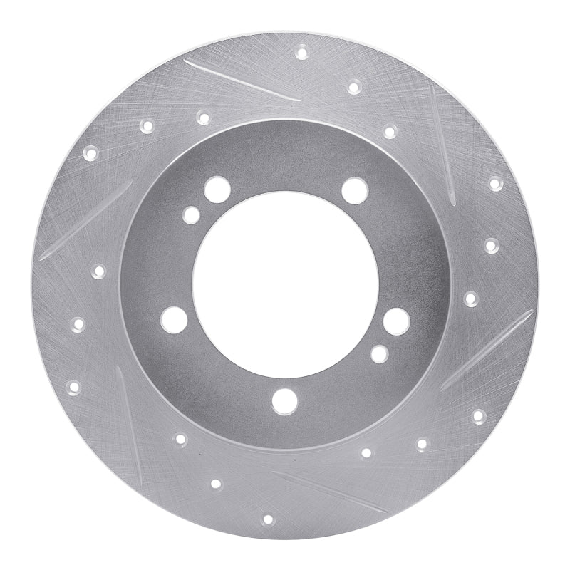 R1 Concepts R1 90-94 Eagle TALON Rear Right Drilled & Slotted Silver Brake Rotor
