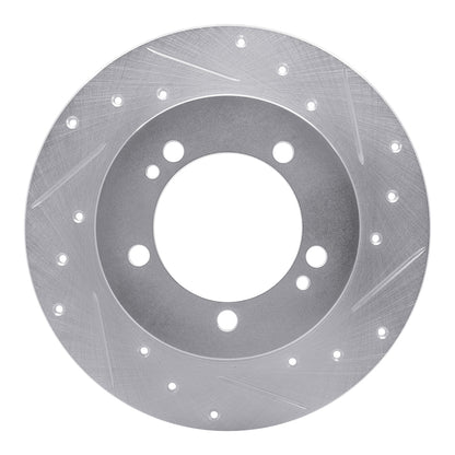 R1 Concepts R1 90-94 Eagle TALON Rear Right Drilled & Slotted Silver Brake Rotor