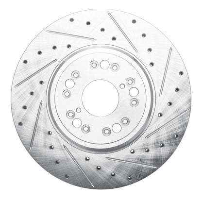 R1 Concepts R1 1995-2000 Lexus LS400 Front Right Drilled & Slotted Silver Brake Rotor