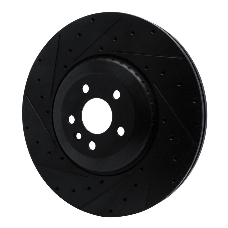 R1 Concepts R1 21-25 Jaguar F-Pace Front Left Drilled & Slotted Black Brake Rotor