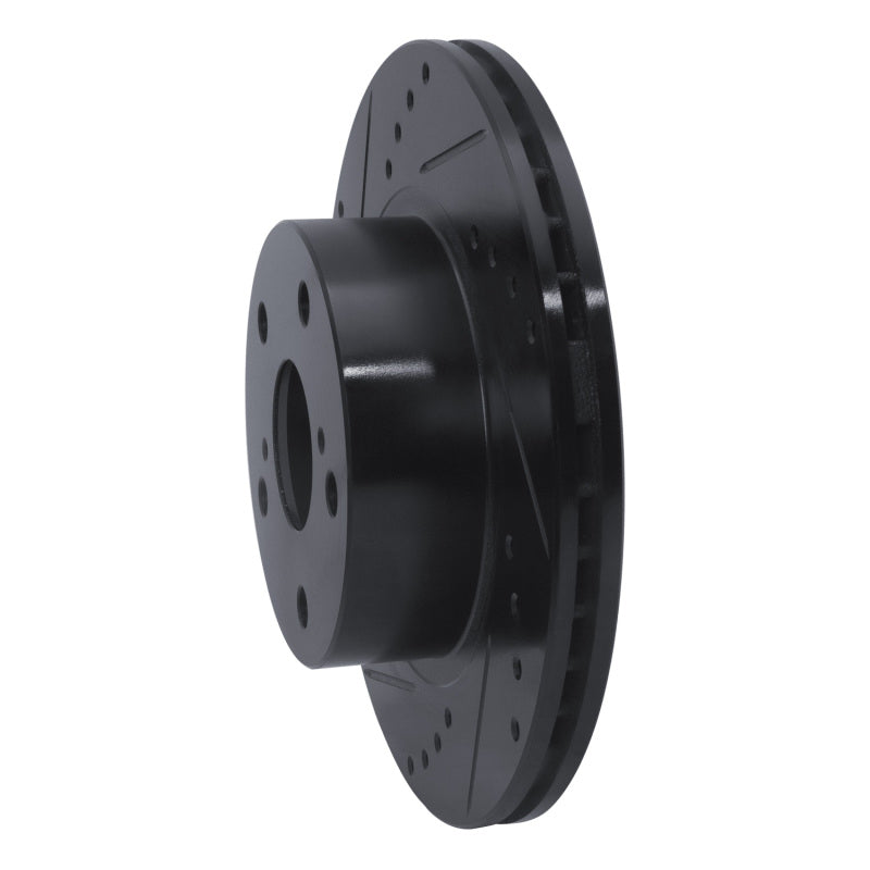 R1 Concepts R1 89-92 Toyota Cressida Front Left Drilled & Slotted Black Brake Rotor