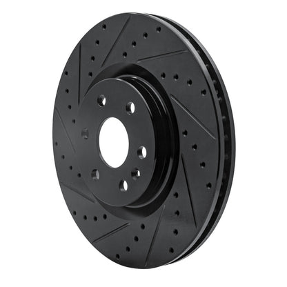 R1 Concepts R1 10-16 Cadillac SRX Front Left Drilled & Slotted Black Brake Rotor
