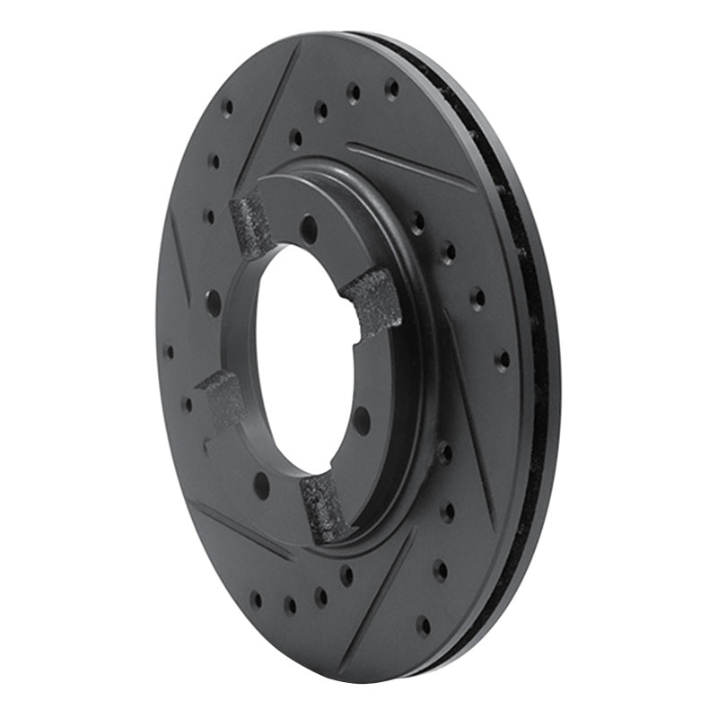 R1 Concepts R1 83-91 Dodge COLT Front Left Drilled & Slotted Black Brake Rotor