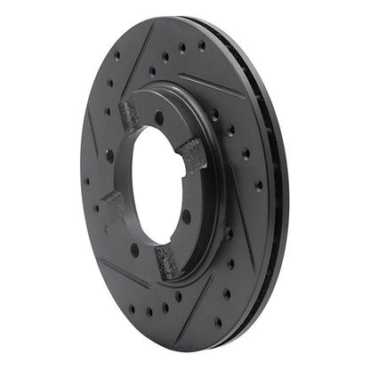 R1 Concepts R1 83-91 Dodge COLT Front Left Drilled & Slotted Black Brake Rotor