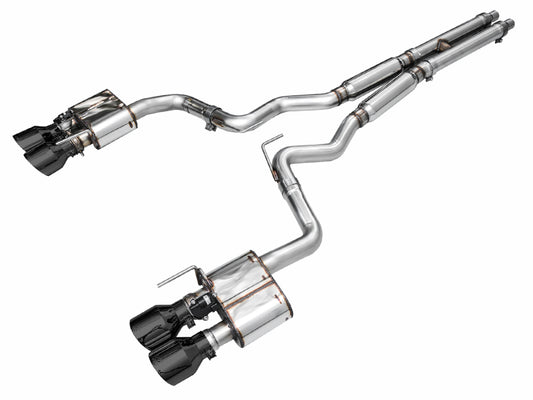 AWE Tuning AWE 2024 Ford Mustang Dark Horse S650 RWD SwitchPath Cat-Back Exhaust w/ Quad Diamond Black Tips