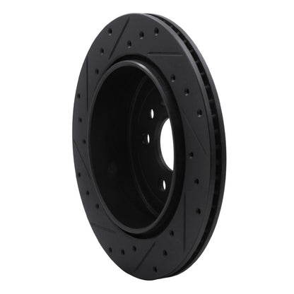 R1 Concepts R1 08-12 Land Rover LR2 Rear Right Drilled & Slotted Black Brake Rotor