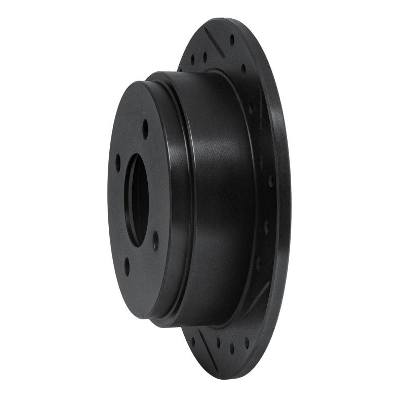 R1 Concepts R1 90-92 Infiniti M30 Rear Right Drilled & Slotted Black Brake Rotor