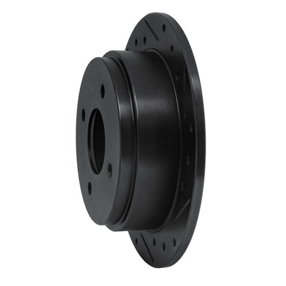 R1 Concepts R1 90-92 Infiniti M30 Rear Right Drilled & Slotted Black Brake Rotor