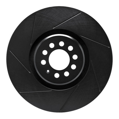 R1 Concepts R1 04-06 Volkswagen Golf Left Front Slotted Black Brake Rotor