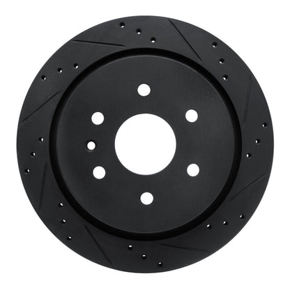 R1 Concepts R1 13-19 Cadillac XTS Rear Right Drilled & Slotted Black Brake Rotor