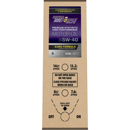 Royal Purple Premium Synthetic High Performance Euro Formula 5W40 Motor Oil - 6 Gallon Bag-In-Box