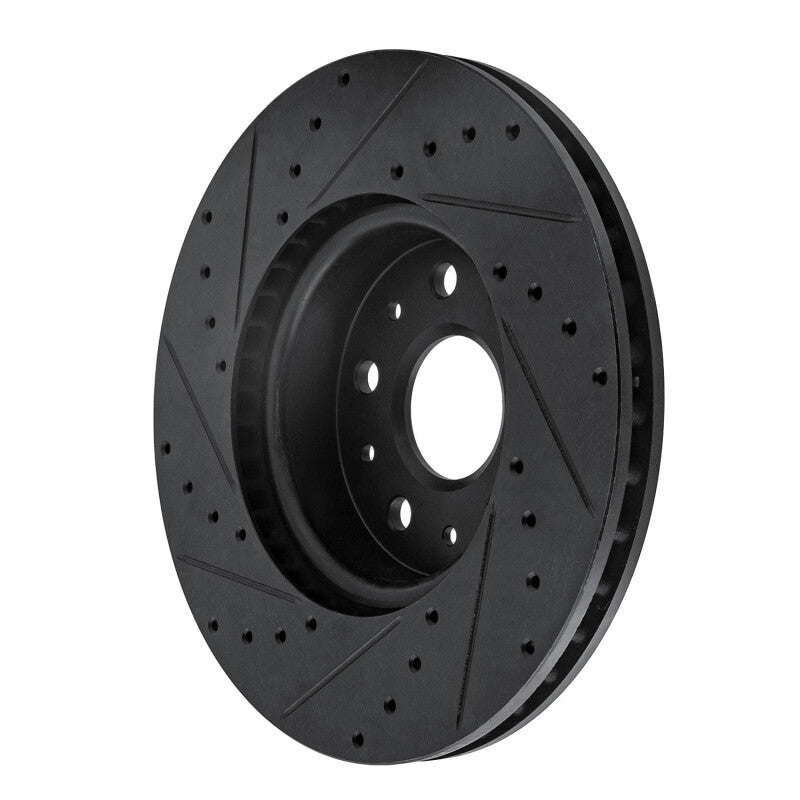 R1 Concepts R1 16-25 Cadillac CT5 Front Right Drilled & Slotted Black Brake Rotor