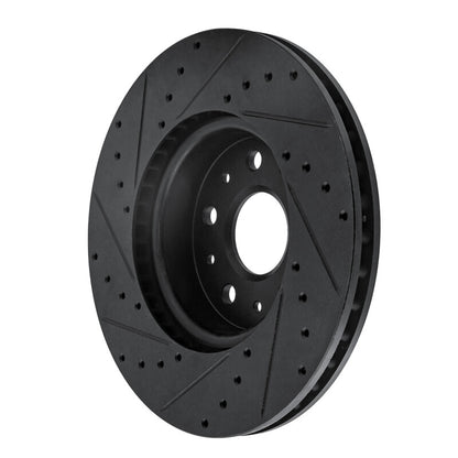 R1 Concepts R1 16-25 Cadillac CT5 Front Right Drilled & Slotted Black Brake Rotor
