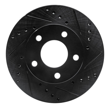 R1 Concepts R1 75-80 Ford Granada Right Rear Drilled & Slotted Black Brake Rotor