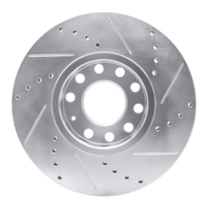 R1 Concepts R1 92-95 Volkswagen EuroVan Front Left Drilled & Slotted Silver Brake Rotor