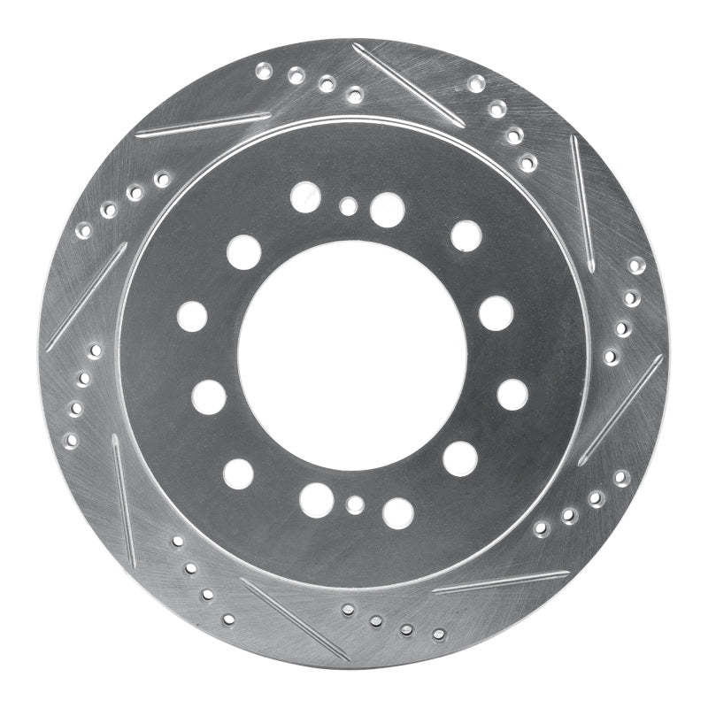 R1 Concepts R1 01-09 Lexus GX470 Rear Right Drilled & Slotted Silver Brake Rotor